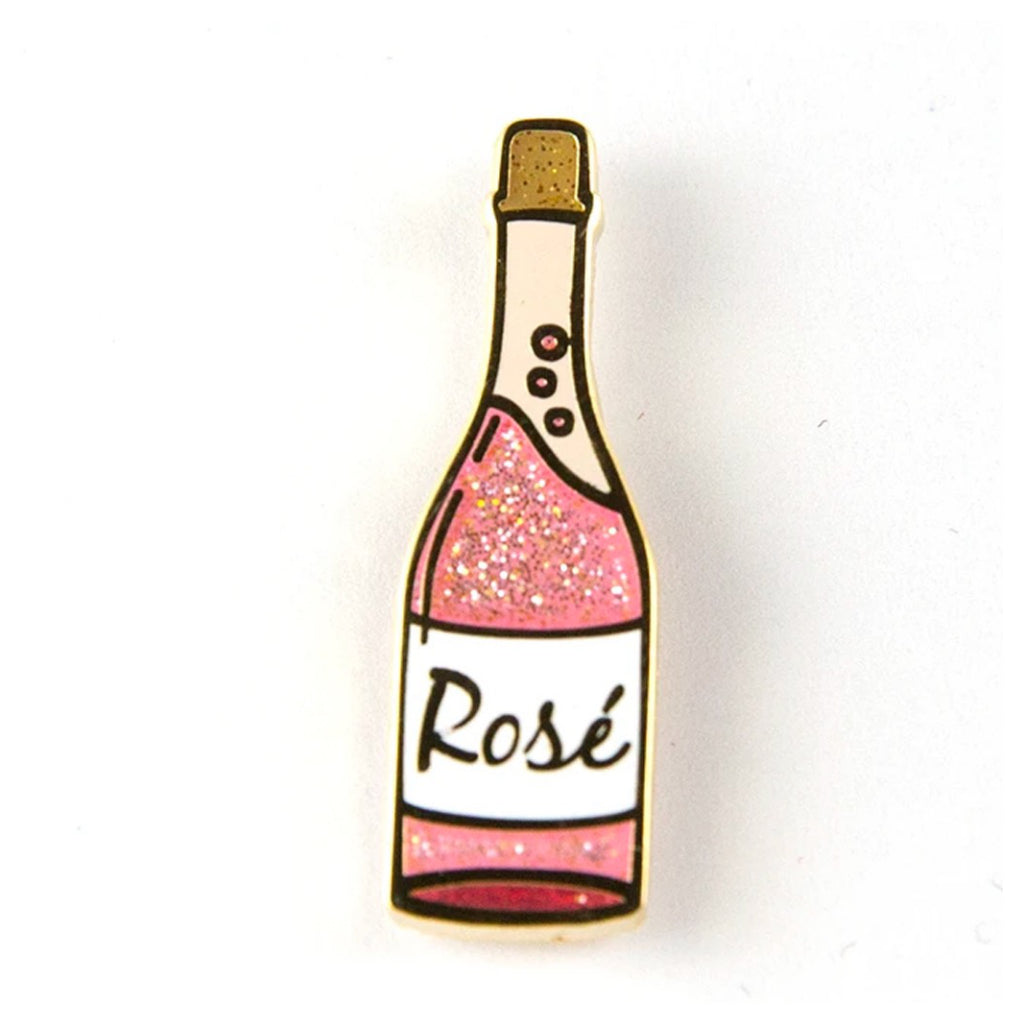 Rose Wine Bottle Enamel Pin