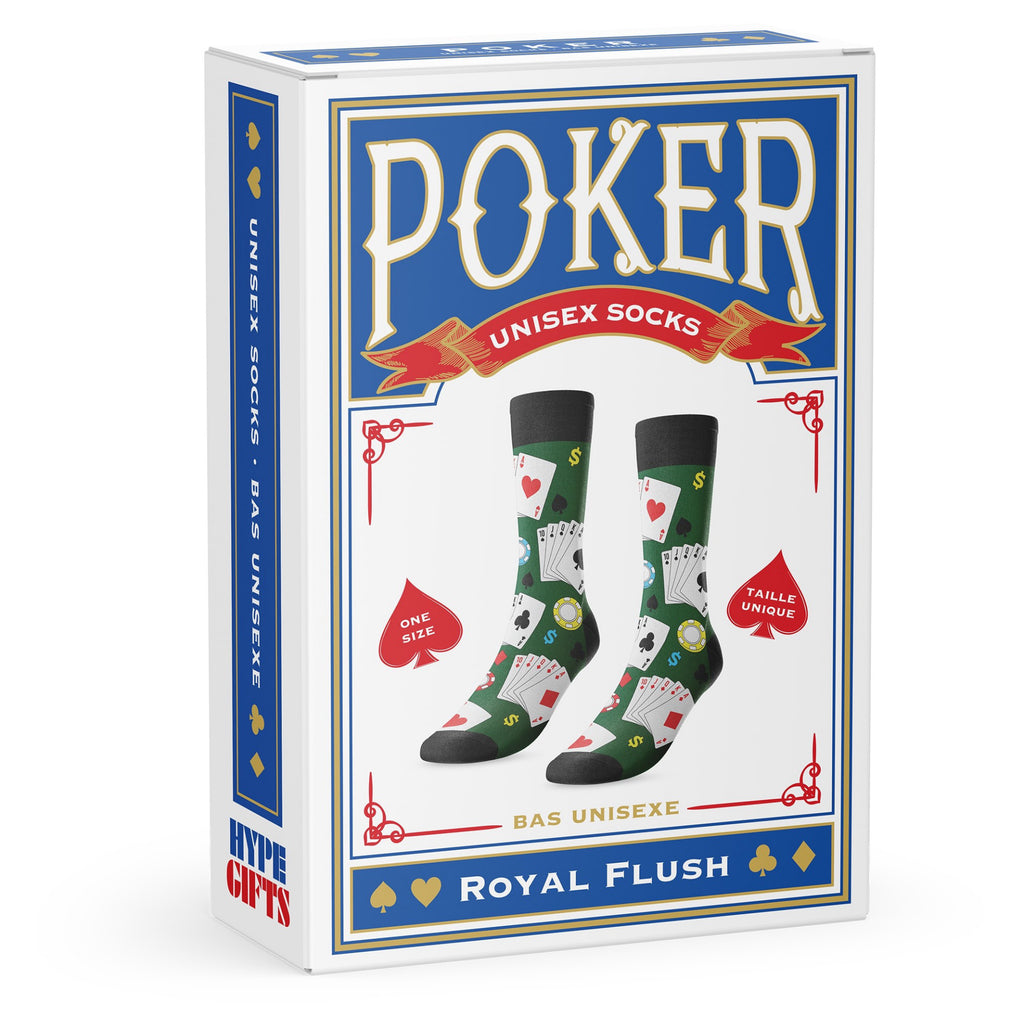 Royal Flush Poker Socks Packaging