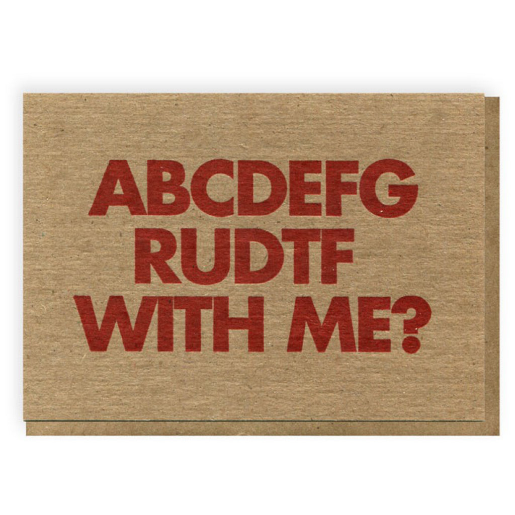 RUDTF With Me? Card.