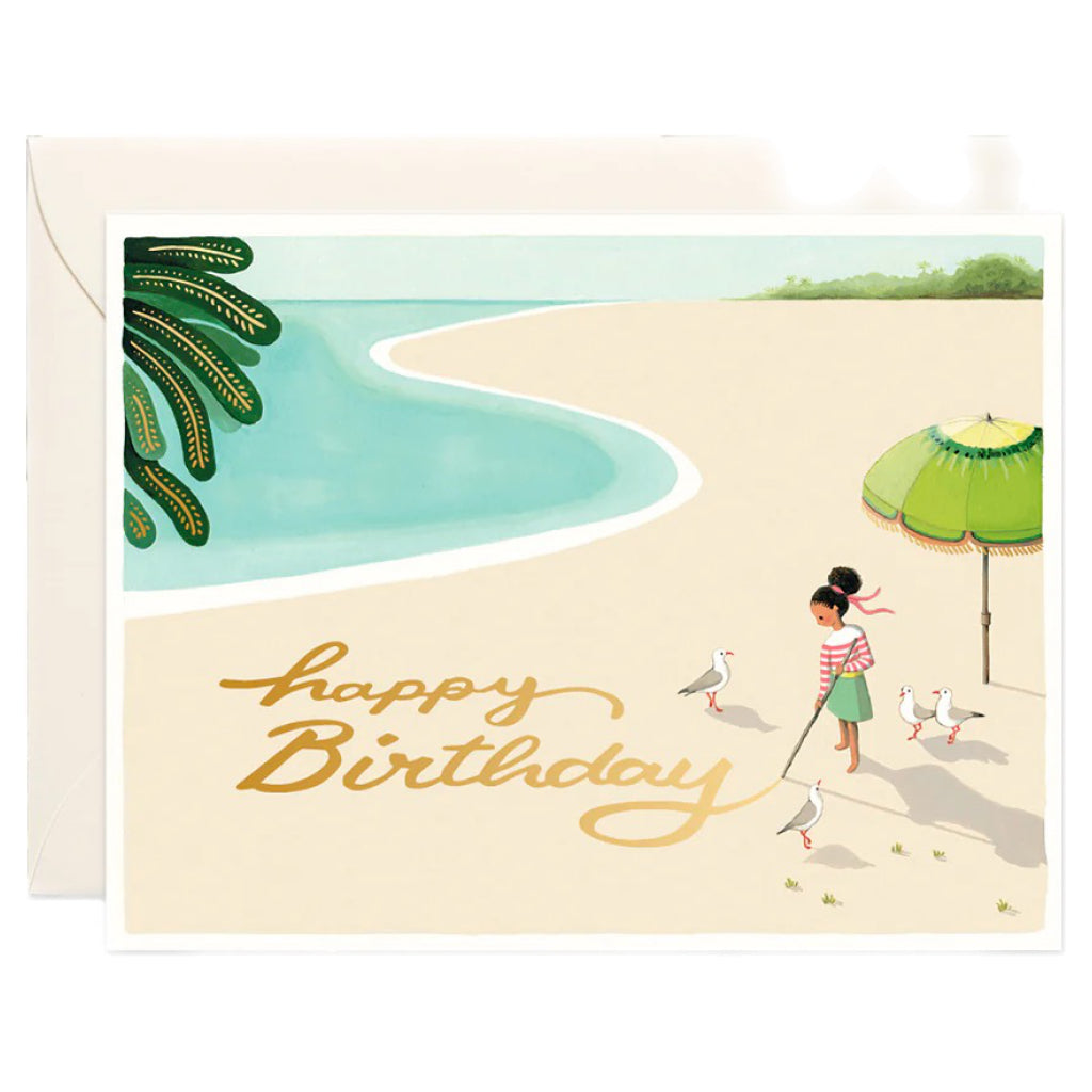 Sand Writing Birthday Card.