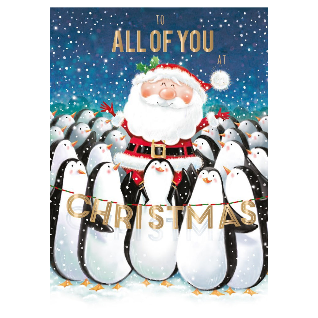 Santa  Penguins To All of You at Christmas Card