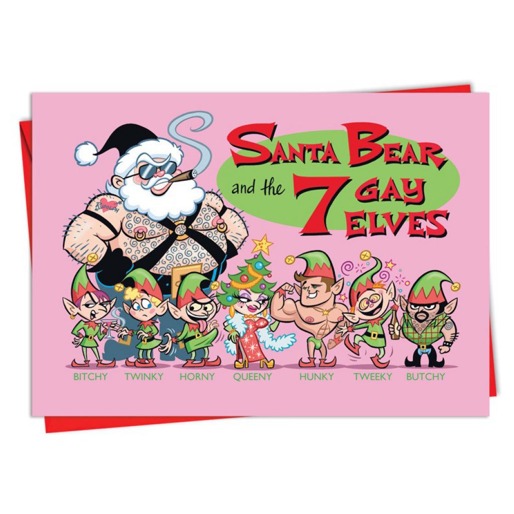 Santa Bear  The Seven Gay Elves Card