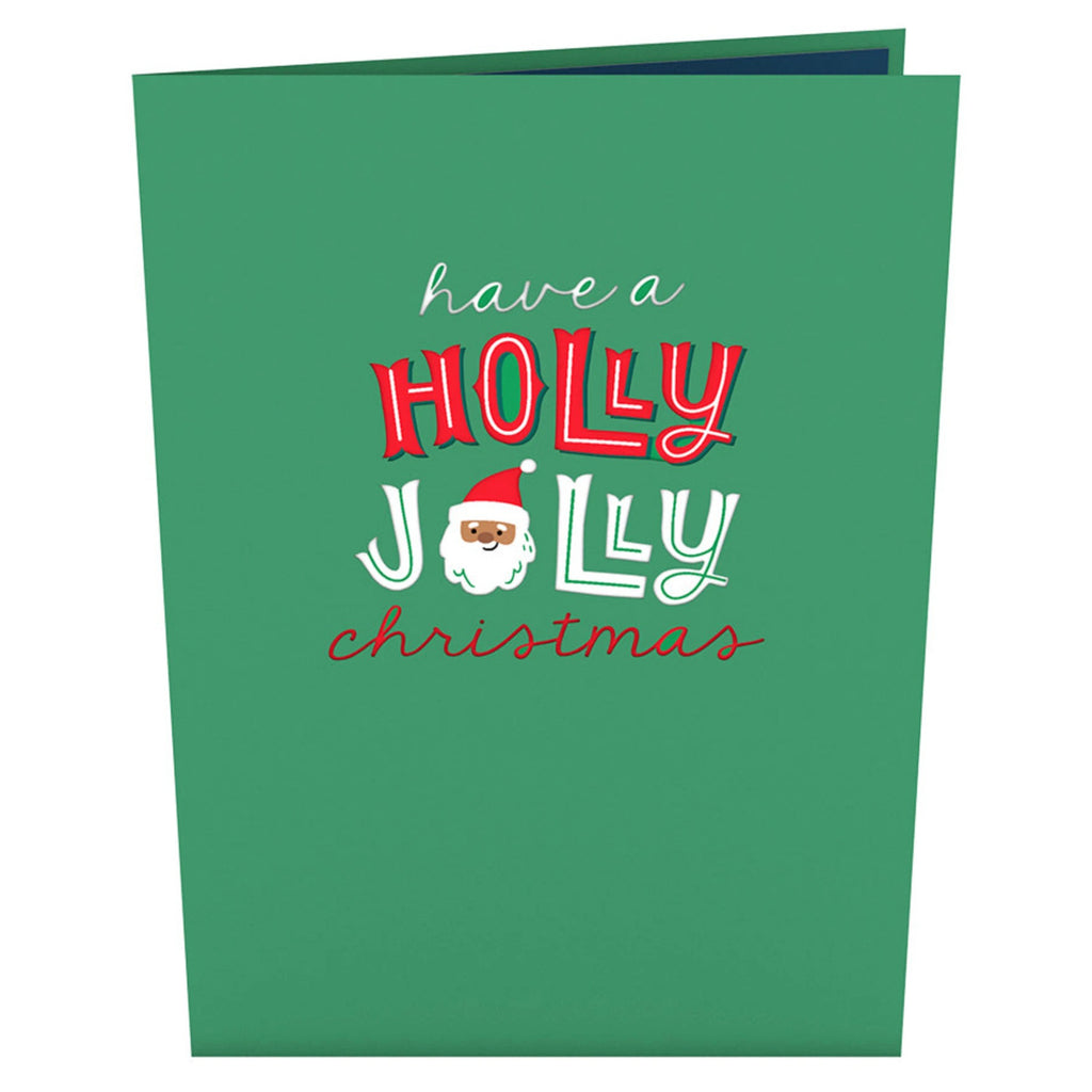 Santa Decorating Christmas Tree Pop Up Card Inside