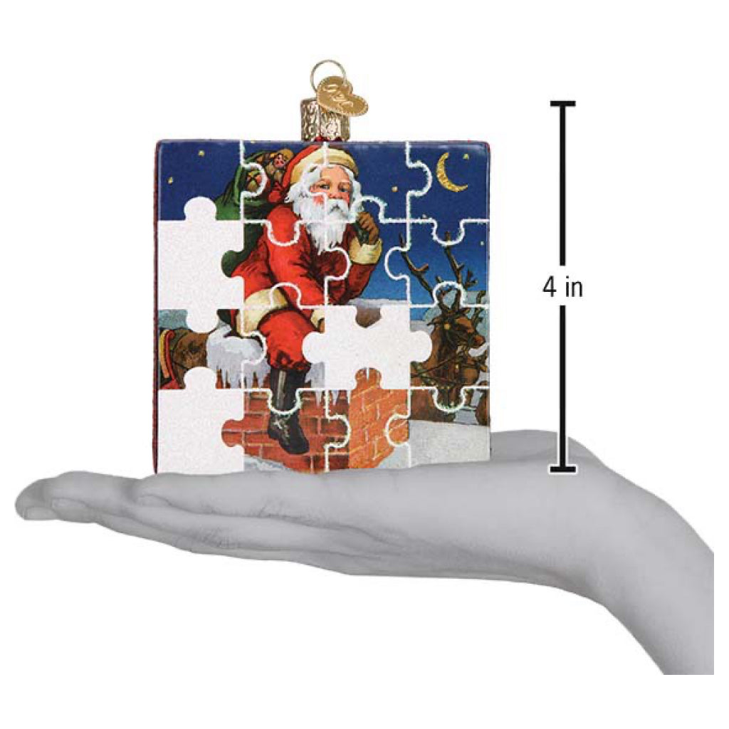 Santa Jigsaw Puzzle Ornament Size
