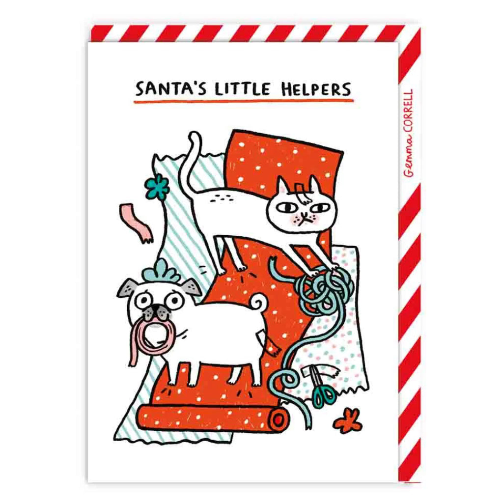Santas Little Helpers Christmas Card.