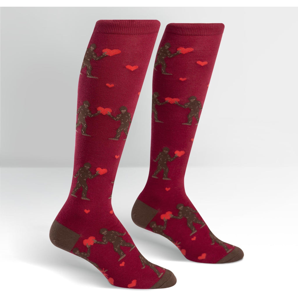 Sasquatch Valentine Knee Socks