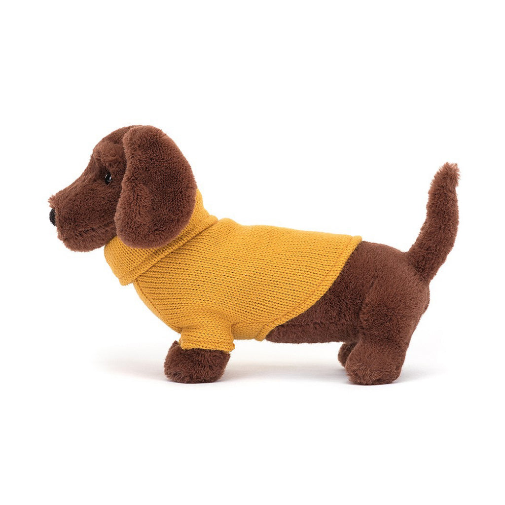 Sausage Dog Yellow Sweater Side
