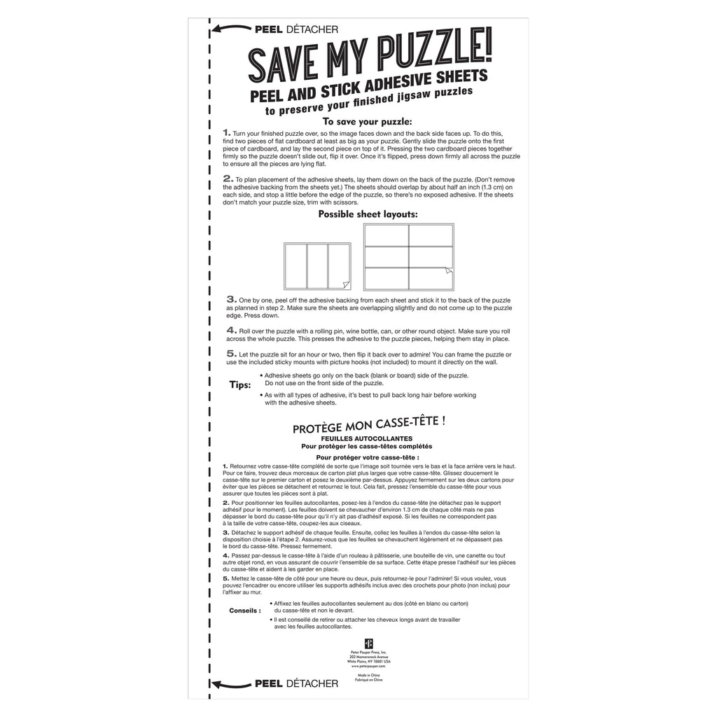 Save My Puzzle Adhesive Sheets How To