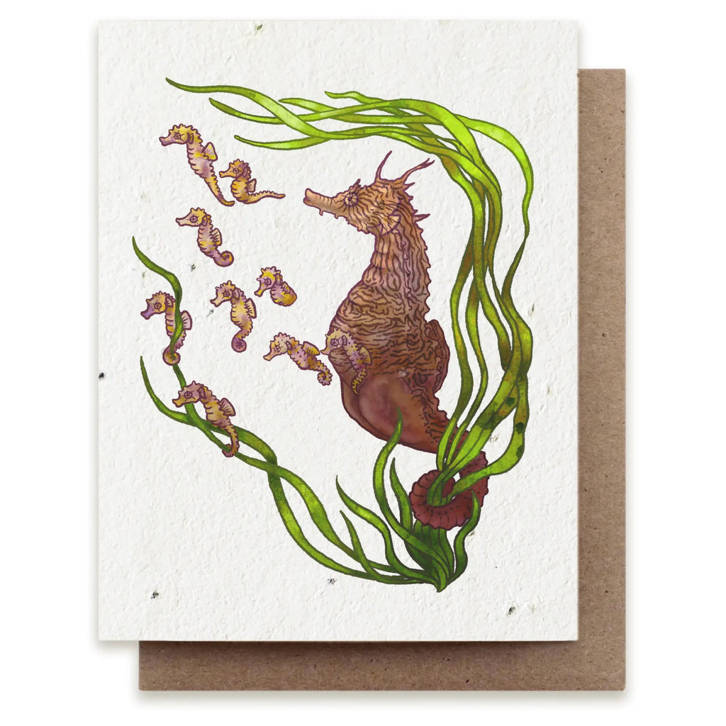 Seahorse  Babies Seed Paper Card