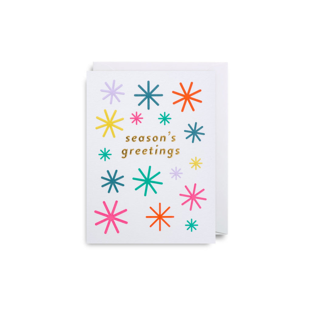 Seasons Greetings Colourful Flakes Mini Card