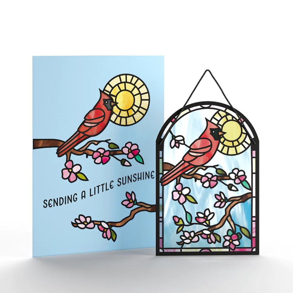 Sending Sunshine Cardinal Suncatcher Card.