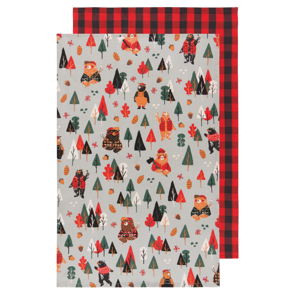 Set of 2 lumbearjack cotton dishtowels.