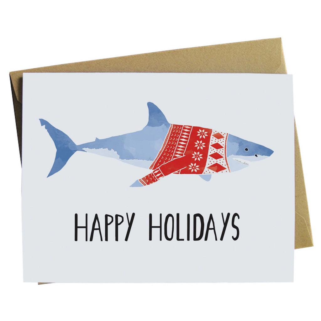 Shark Wearing Sweater Holiday Card