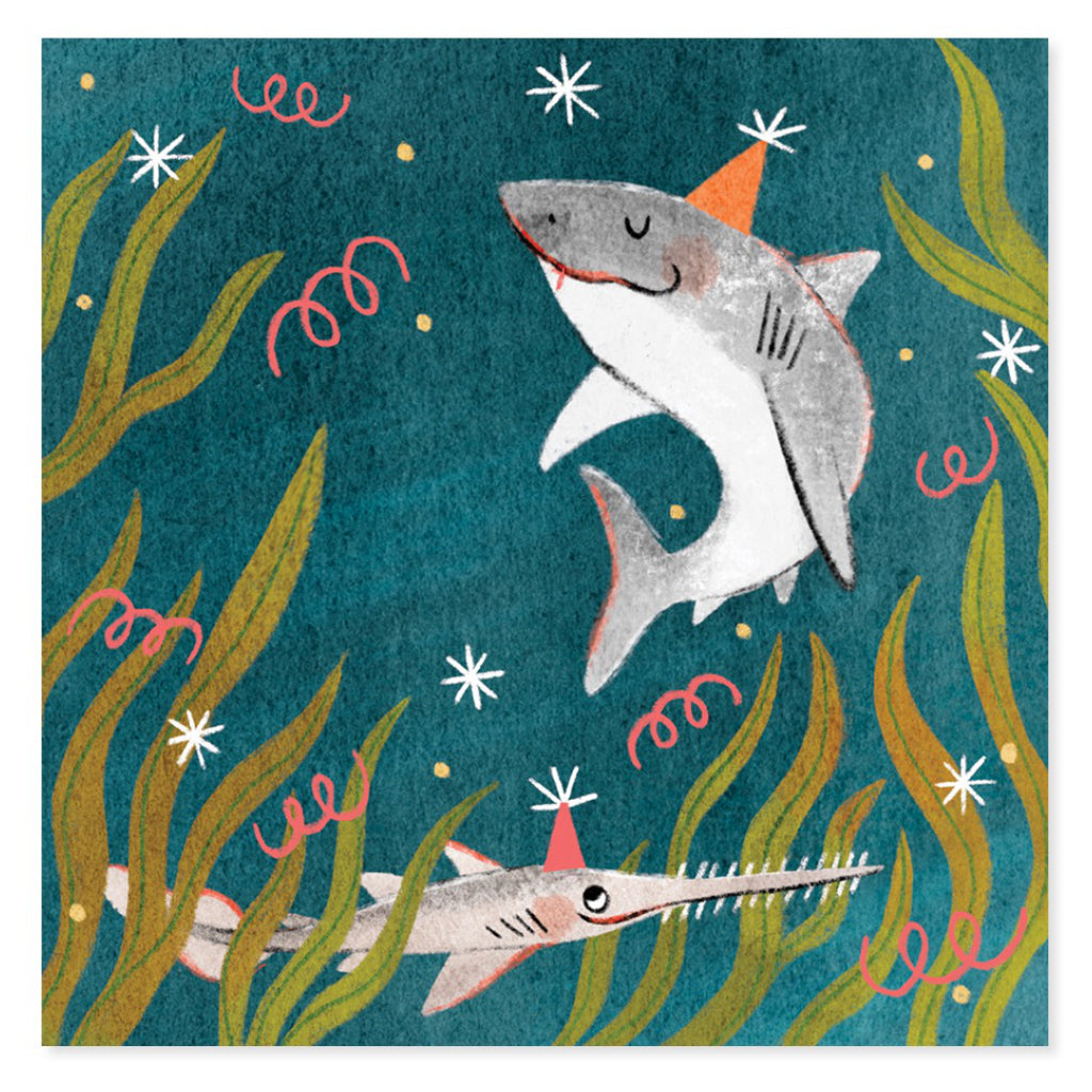 Sharks Pop Up Birthday Card Front