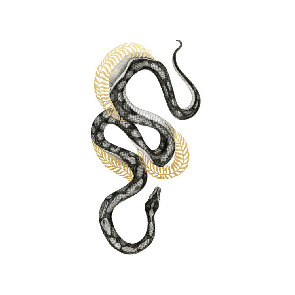Shimmering Serpent Gold Tattoo.