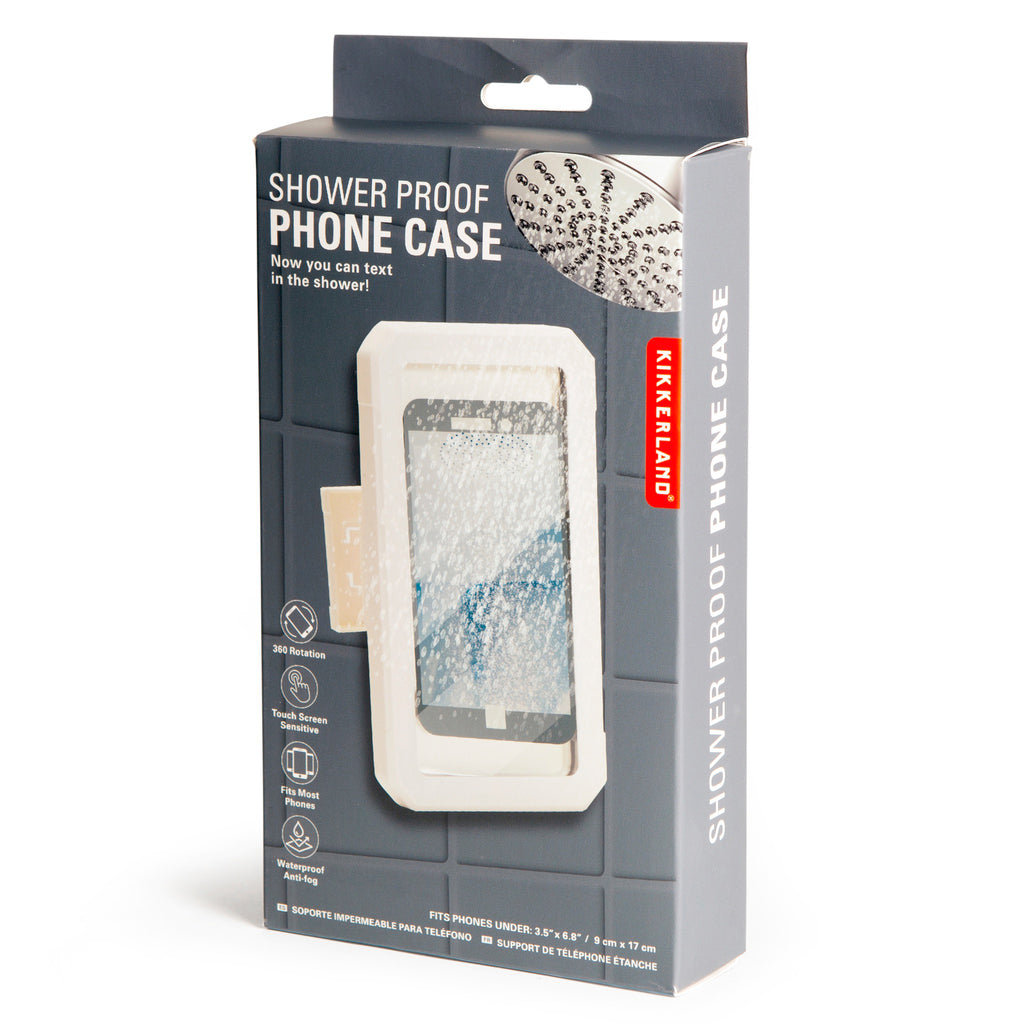 Shower Proof Phone Case packaging.