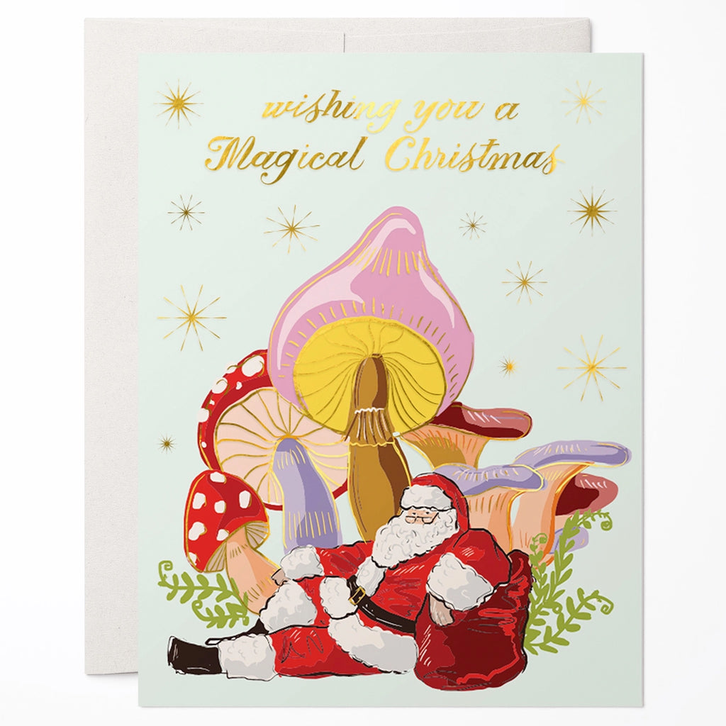 Shroomin' Santa Holiday Card.