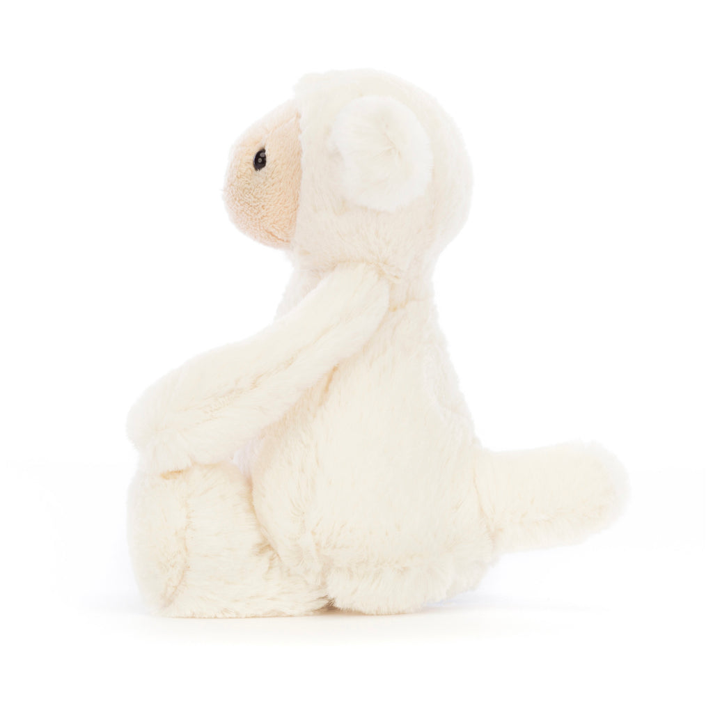 Side of Jellycat Bashful Lamb Little.