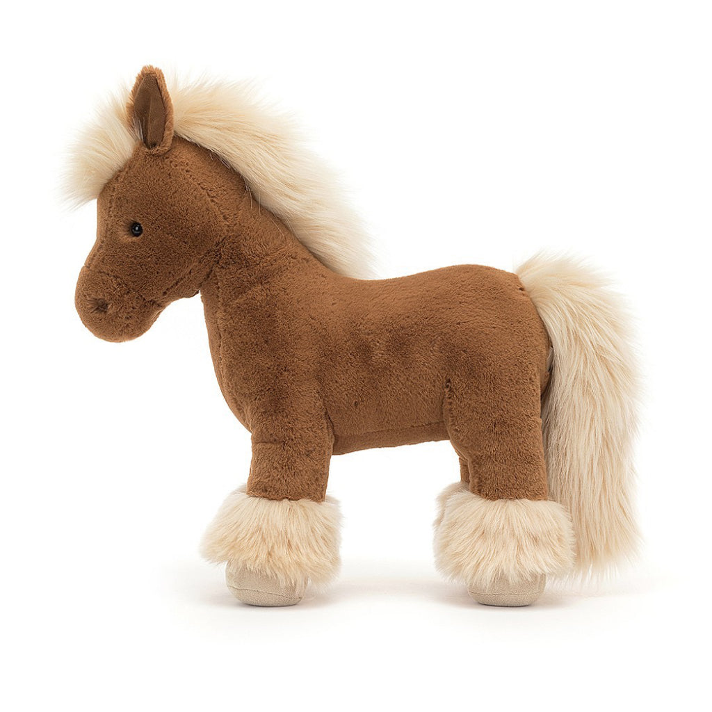 Side view of Jellycat pony.