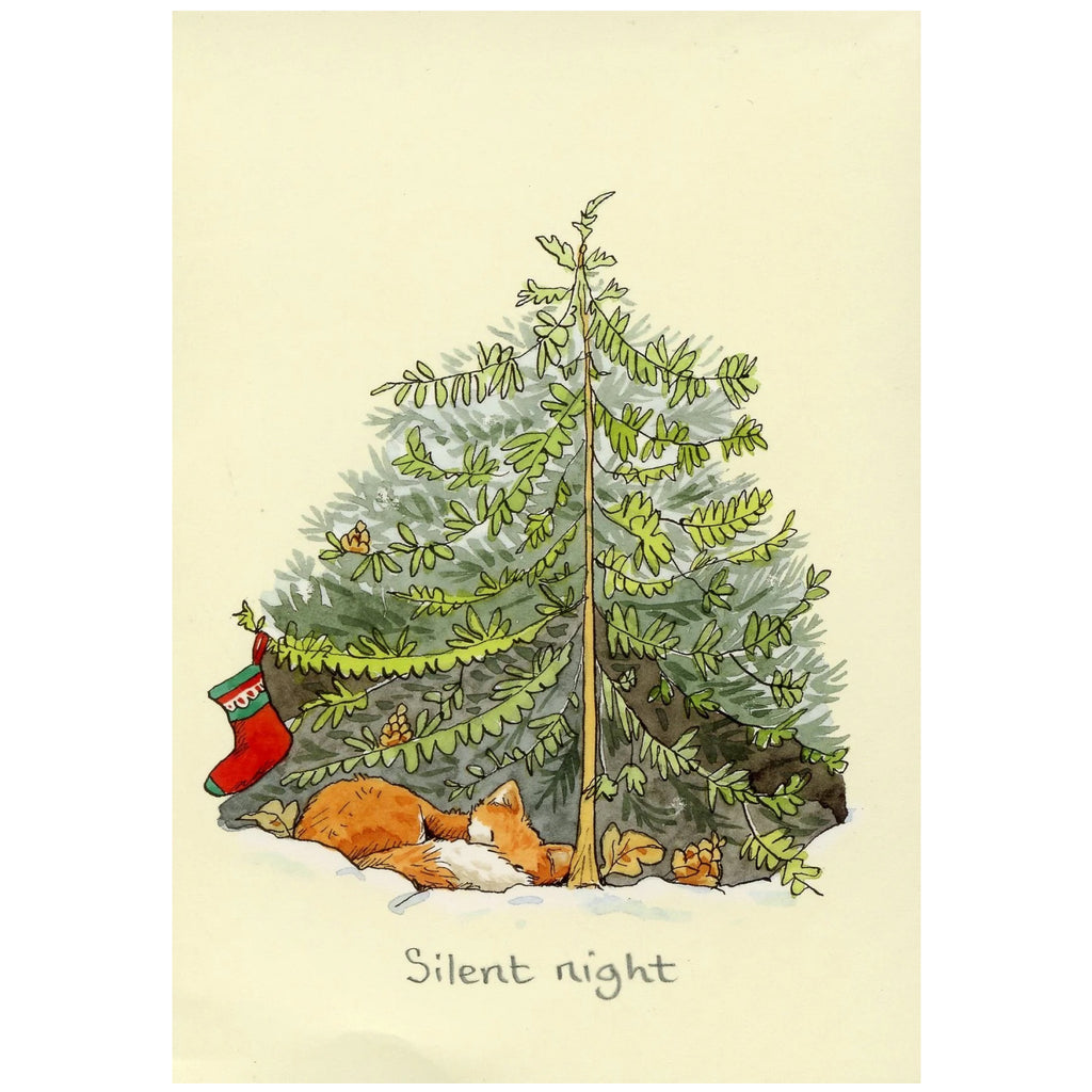 Silent Night Fox Card.