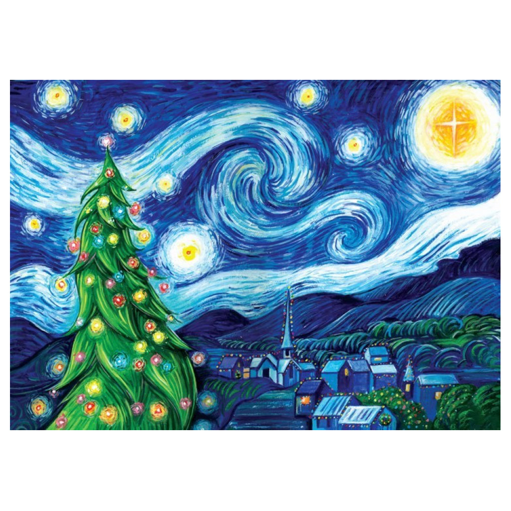 Silent Night Starry Night Holiday Card
