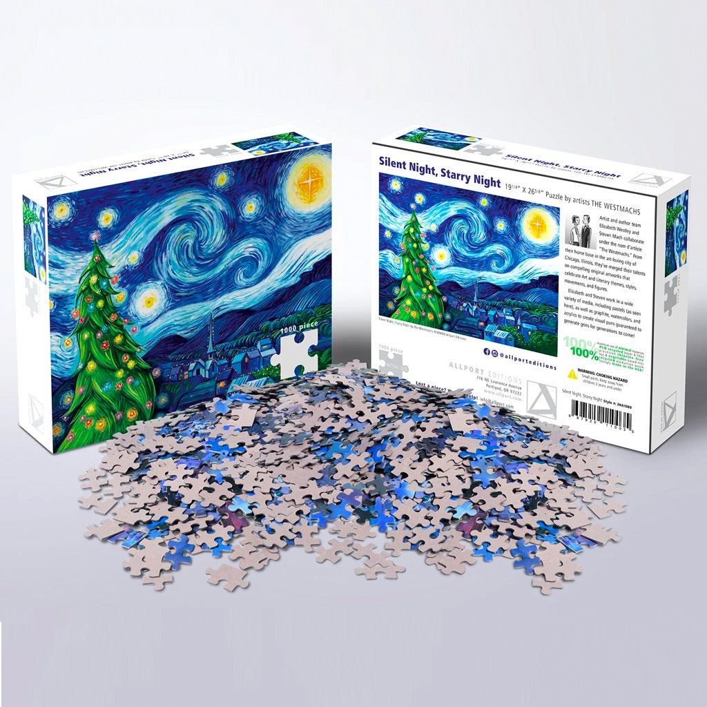 Silent Night Starry Night Holiday Jigsaw Puzzle