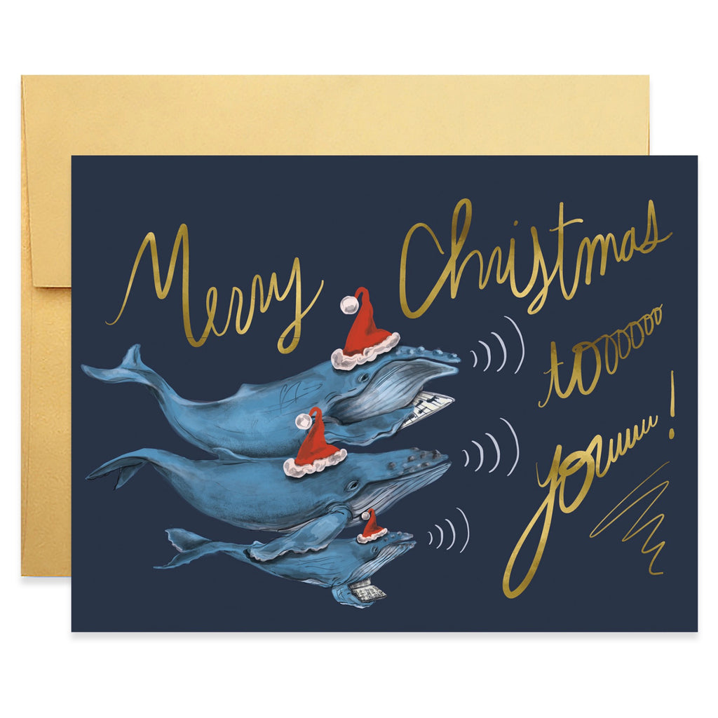 Singing Whales Merry Christmas Card