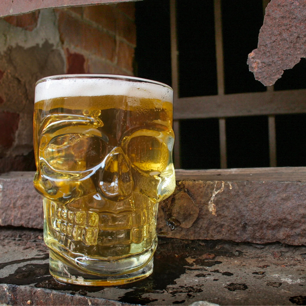 Skull Stein Beer Mug Full