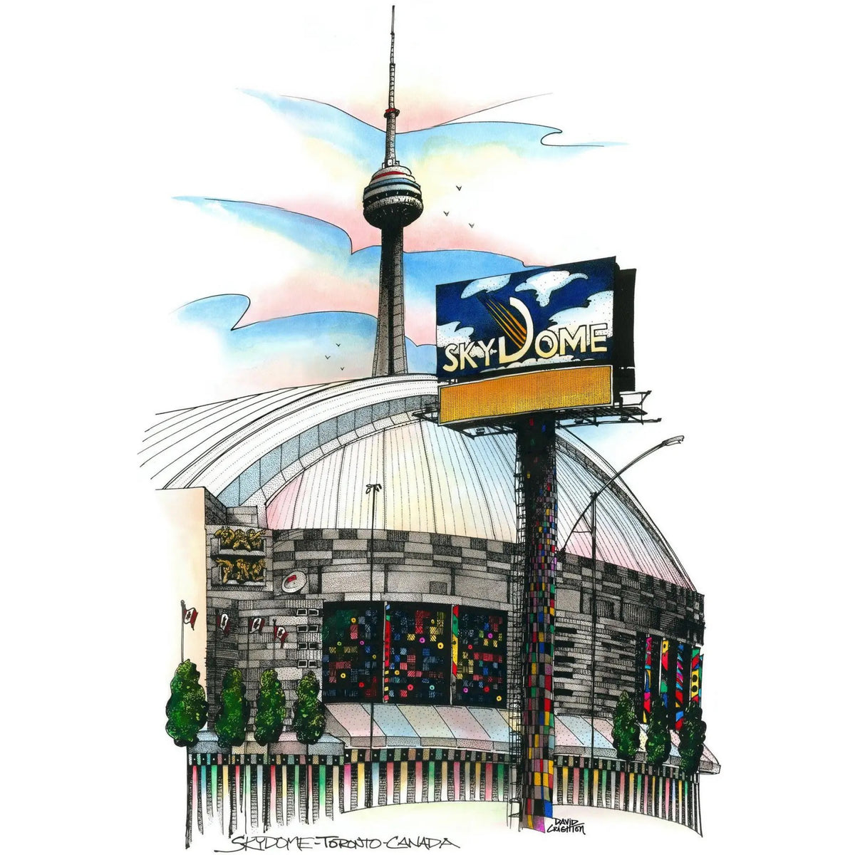Skydome Toronto Postcard Totally Toronto Art Outer Layer Skydome toronto postcard totally toronto art outer layer