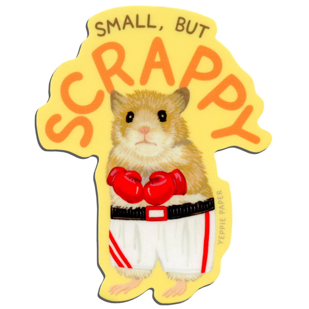 Small But Scrappy Hamster Sticker.