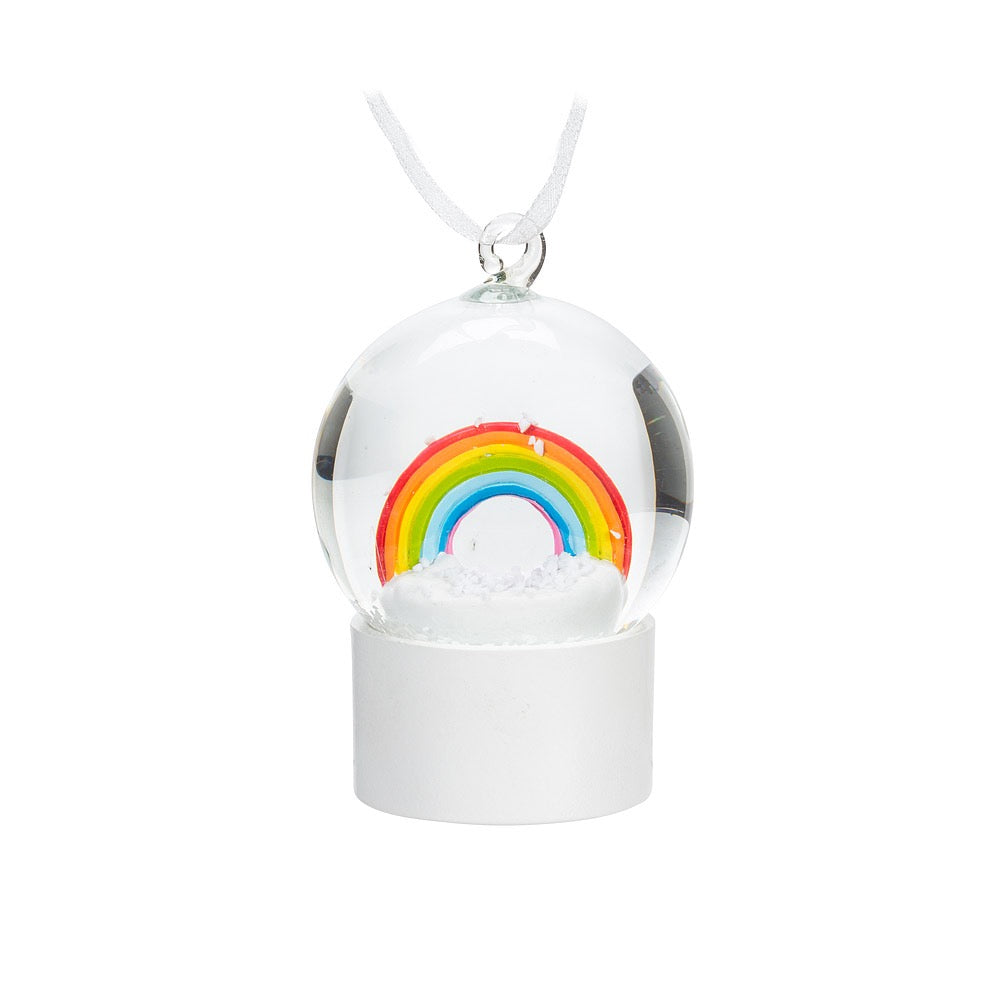 Small Rainbow Snow Globe Ornament