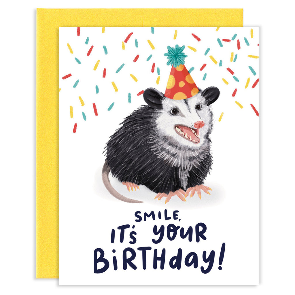 Smile Birthday Opossum Card