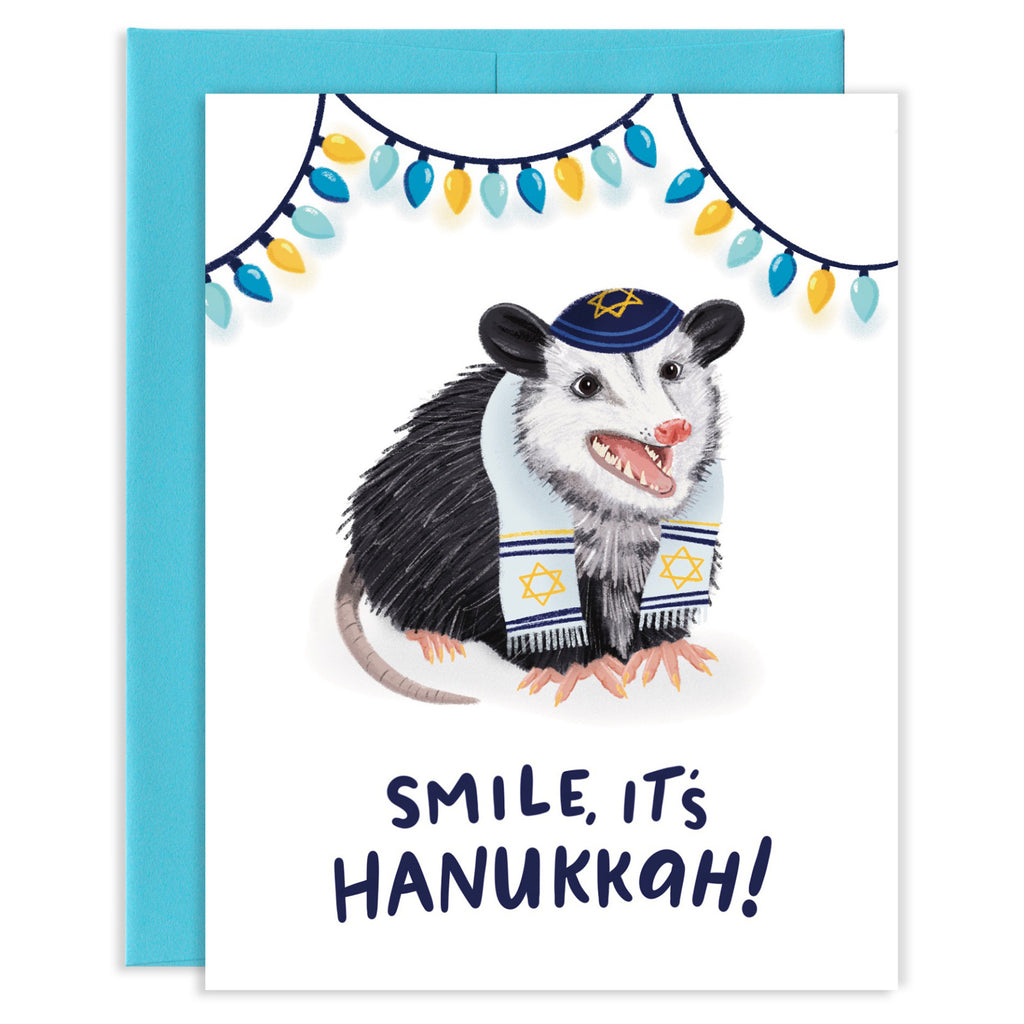 Smile Hanukkah Opossum Card