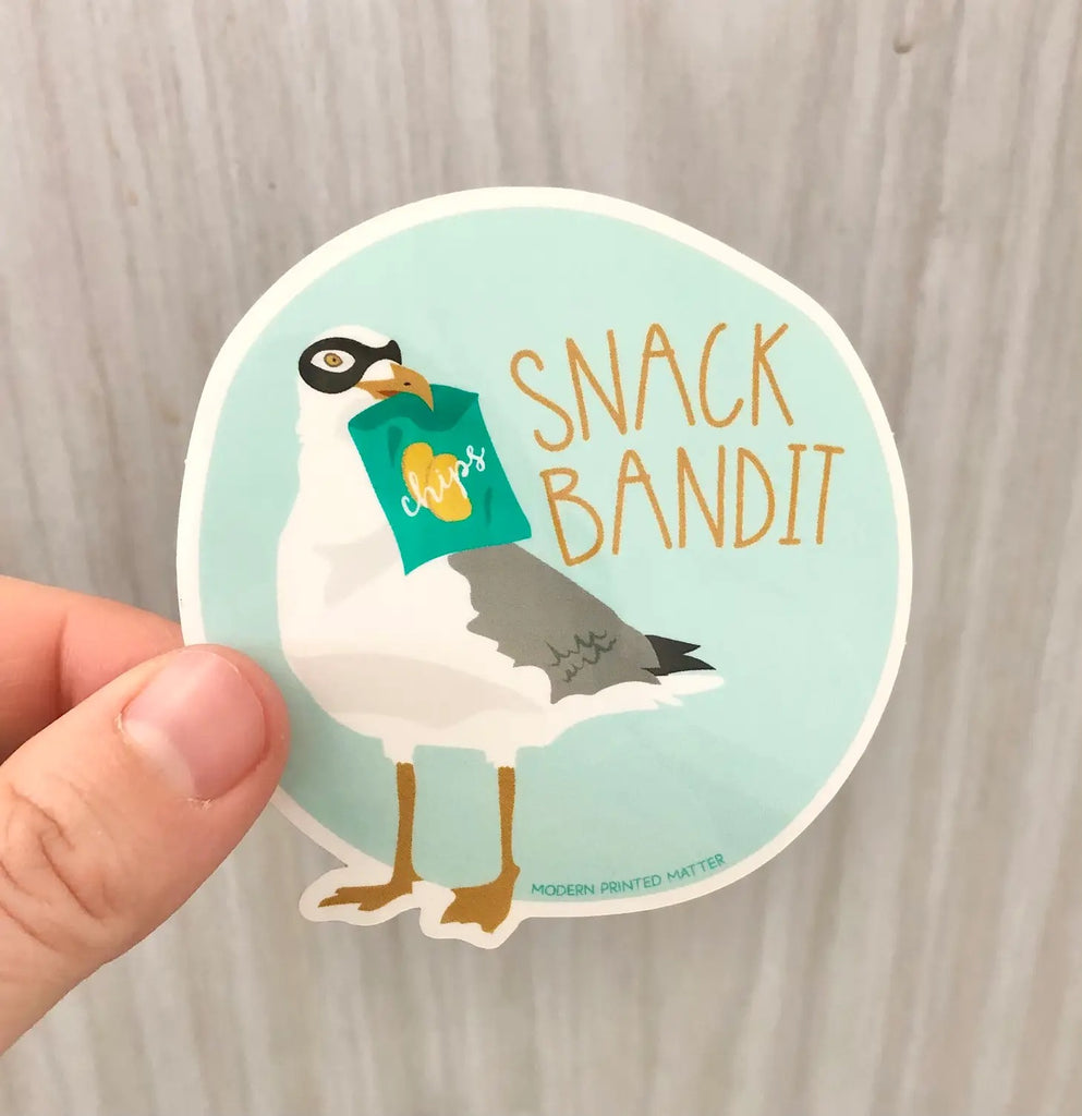 Snack Bandit Sticker size.