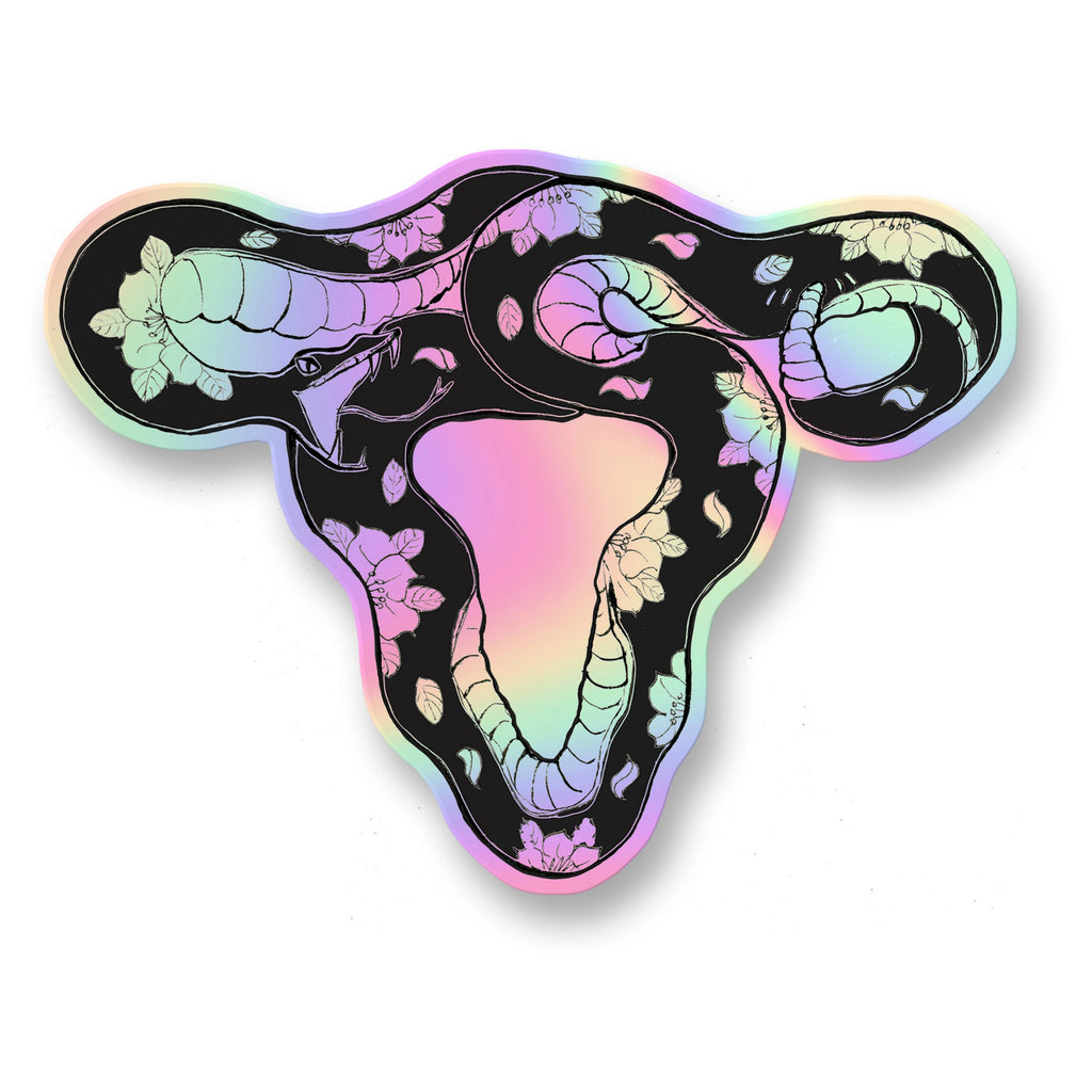Snake Uterus Holographic Sticker