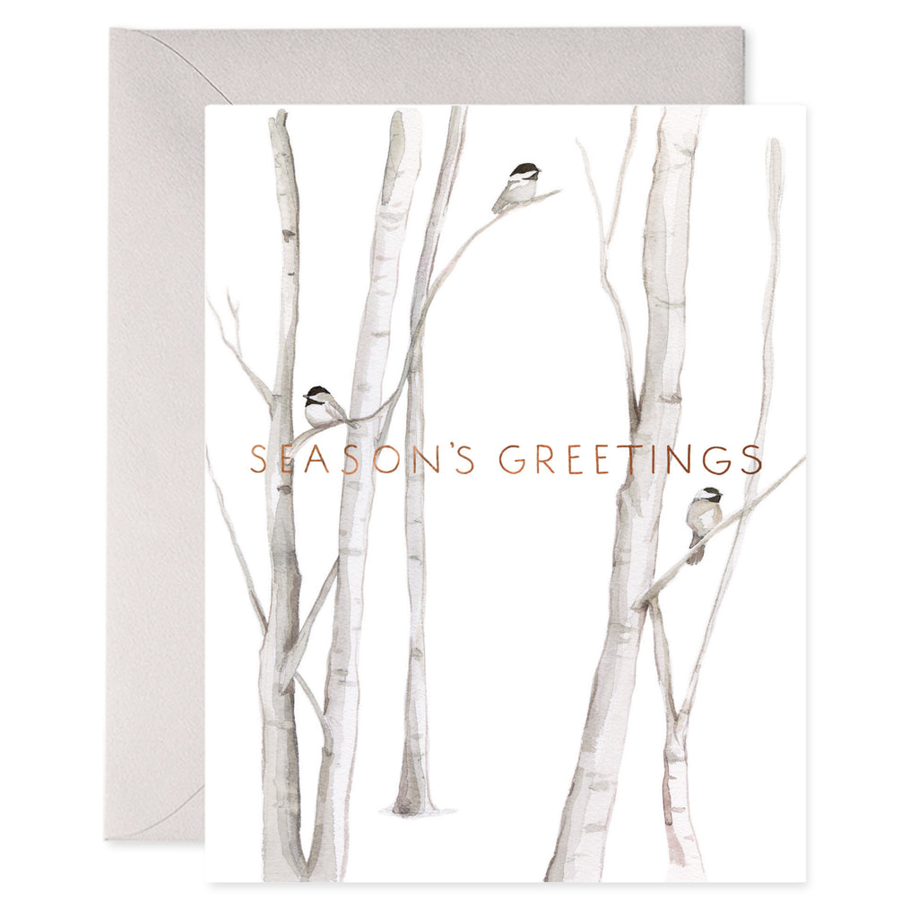 Snowy Birches Holiday Card