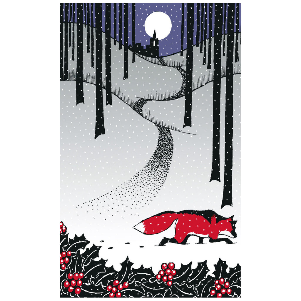 Snowy Night Boxed Christmas Cards with fox.