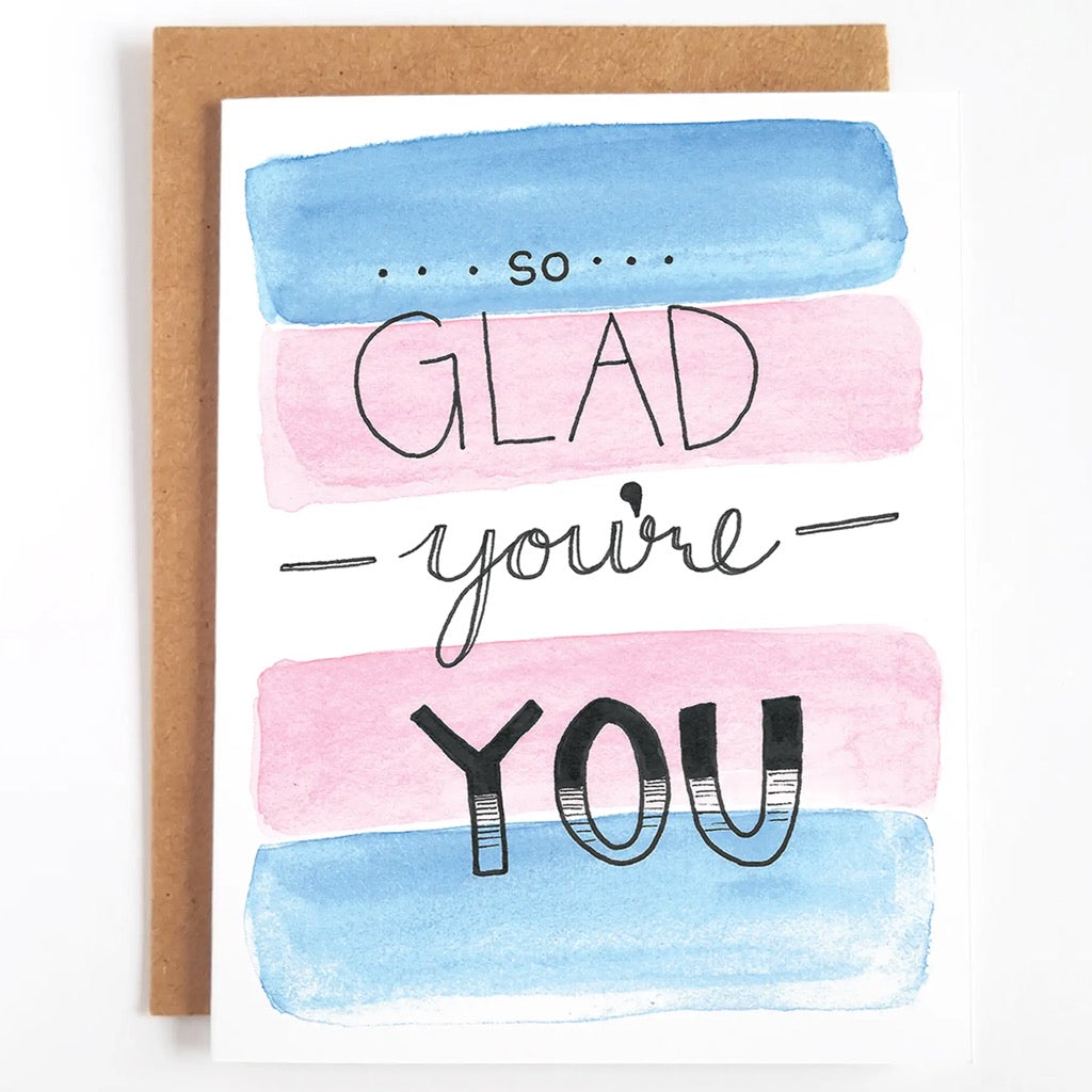 So Glad Youre You Trans Flag Stripes Card