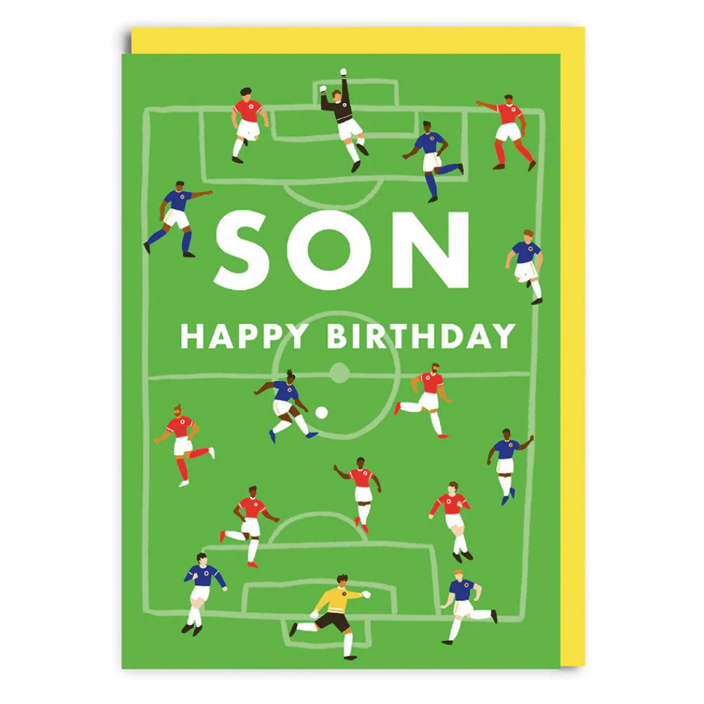 Soccer Field Son Birthday Card
