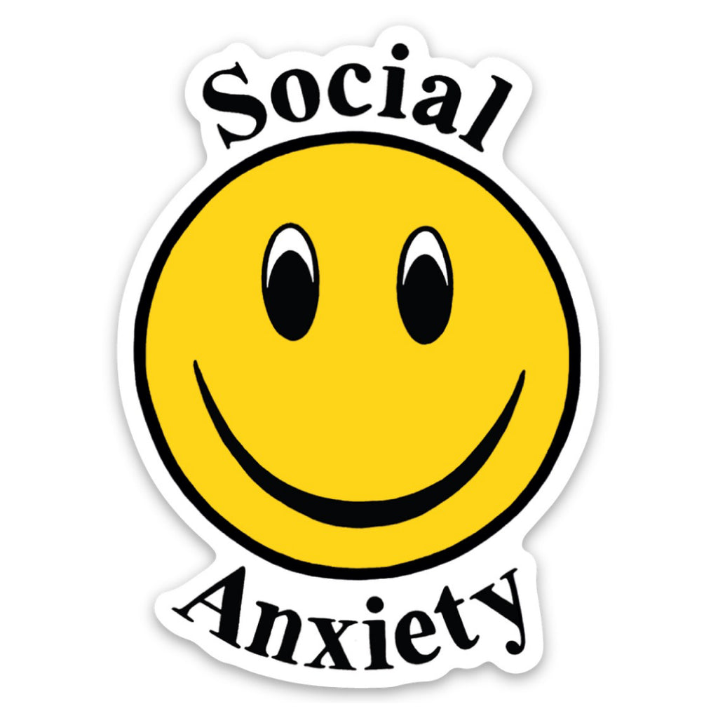 Social Anxiety Happy Face Sticker