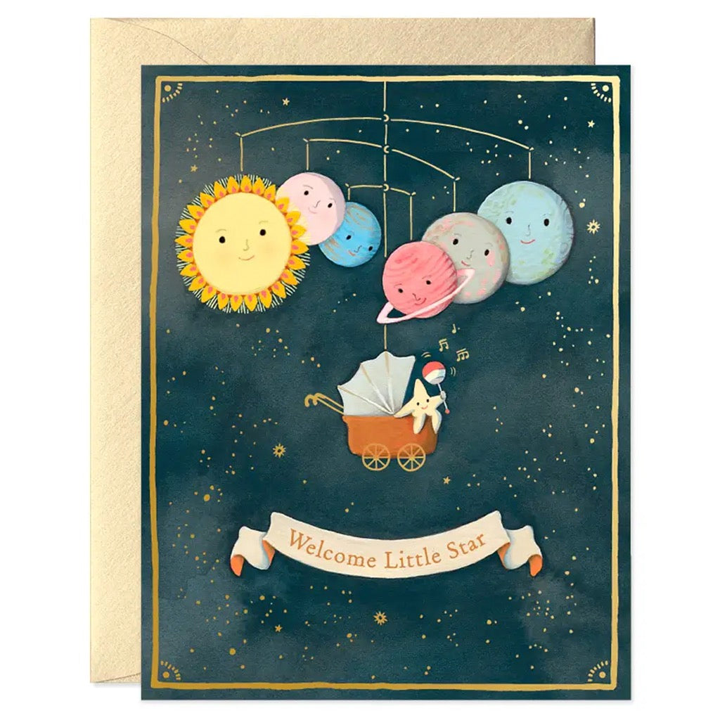 Solar System Baby Card.