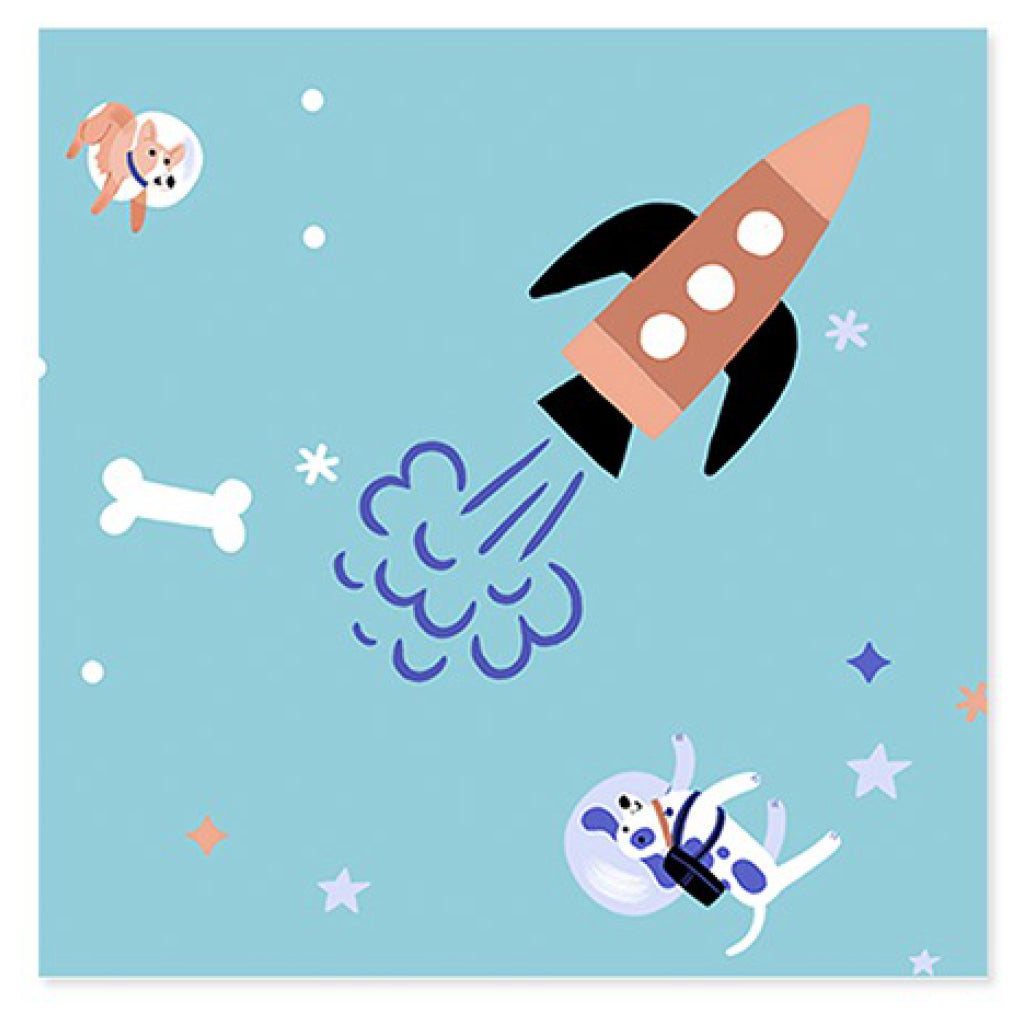 Space Dogs Pop-Up Birthday Card Front