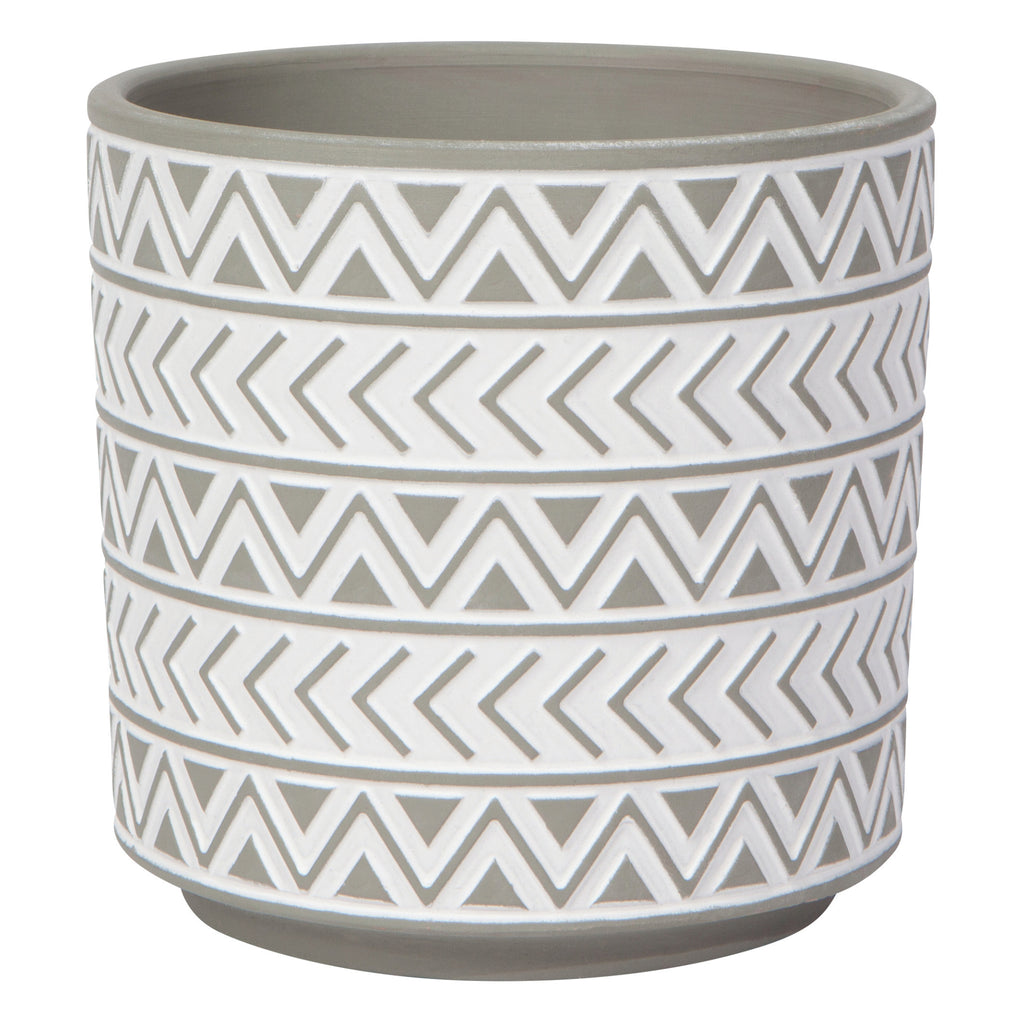 Spark Plant Pot Grey  White Large