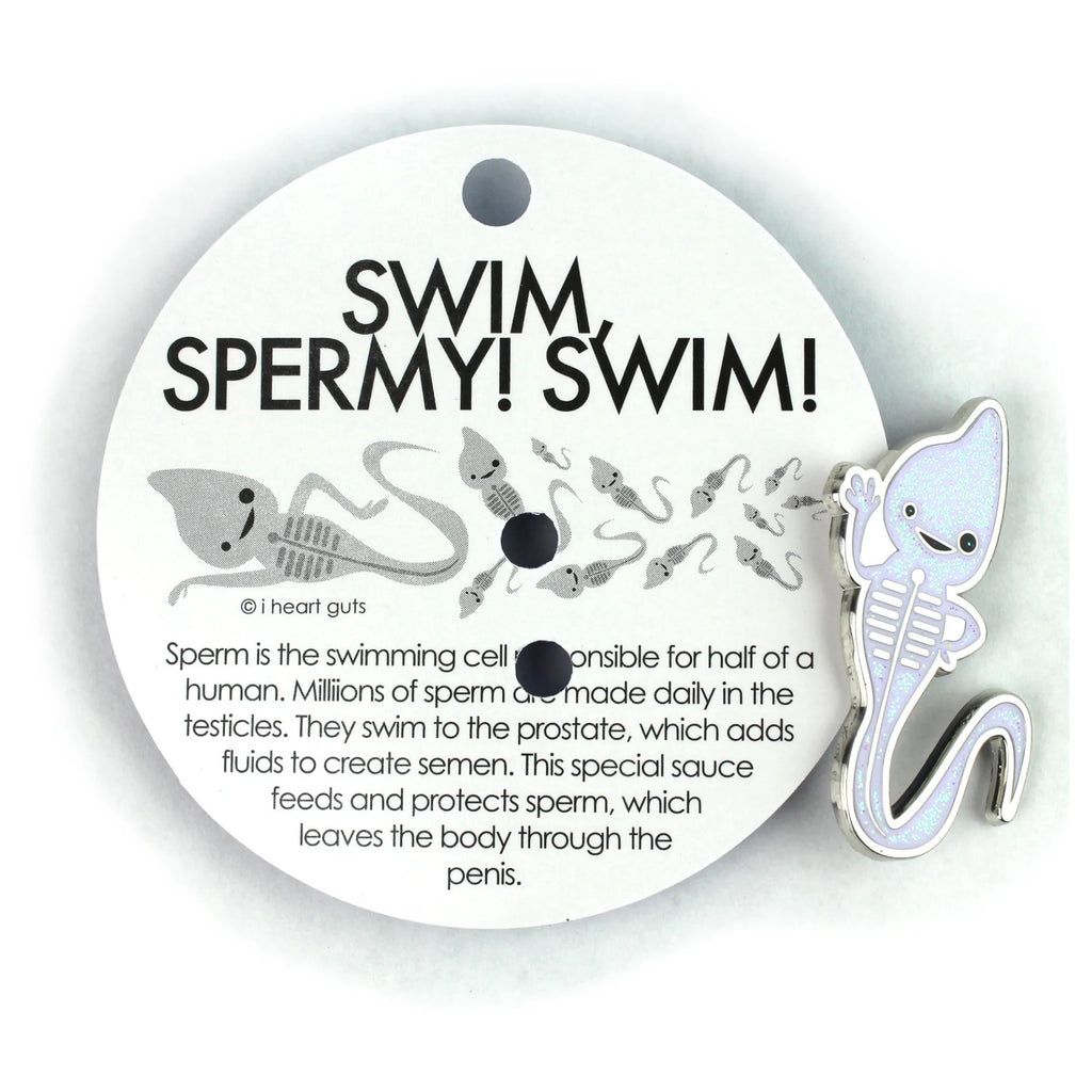 Sperm Sparkly Lapel Pin Packaging