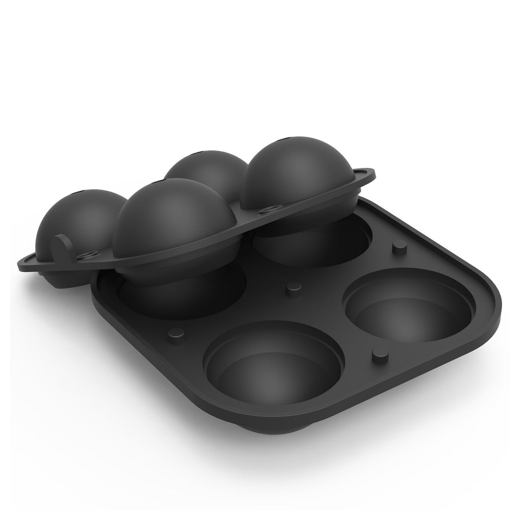 Sphere Ice Tray Charcoal Open