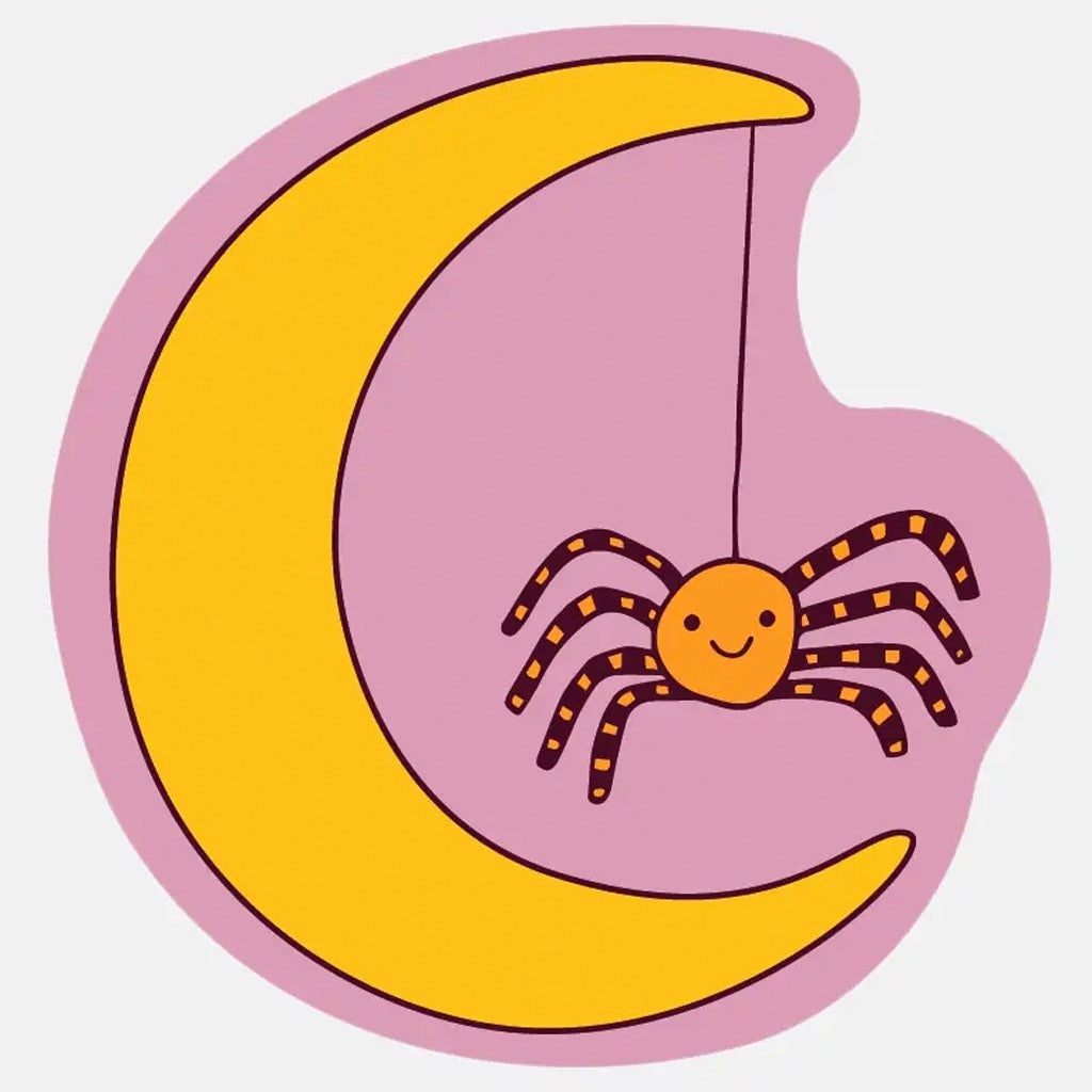 Spider on Moon Sticker.