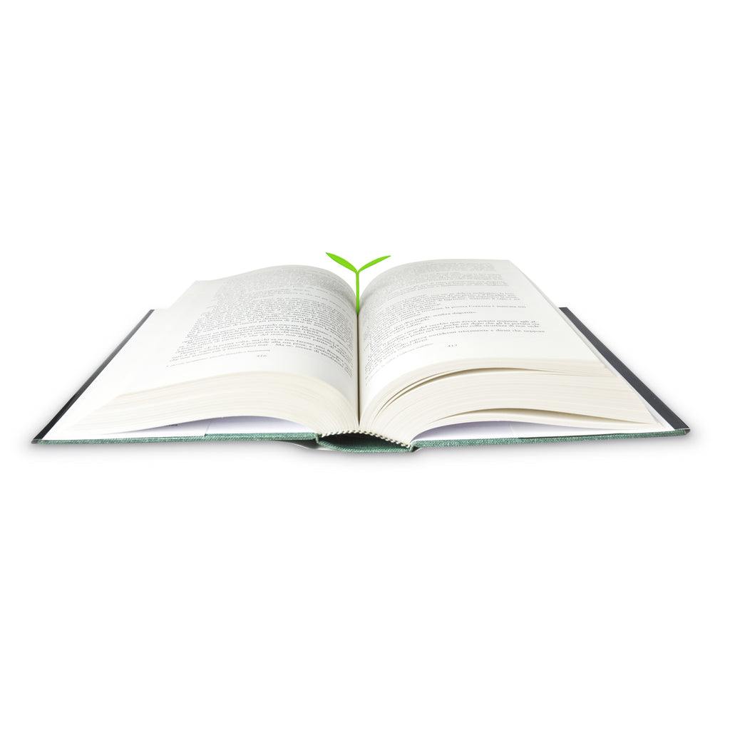 Sprout Bookmarks holding a book open.