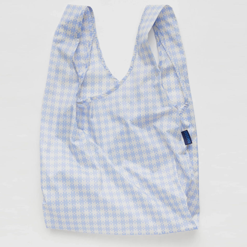 Standard Baggu Blue Pixel Gingham.