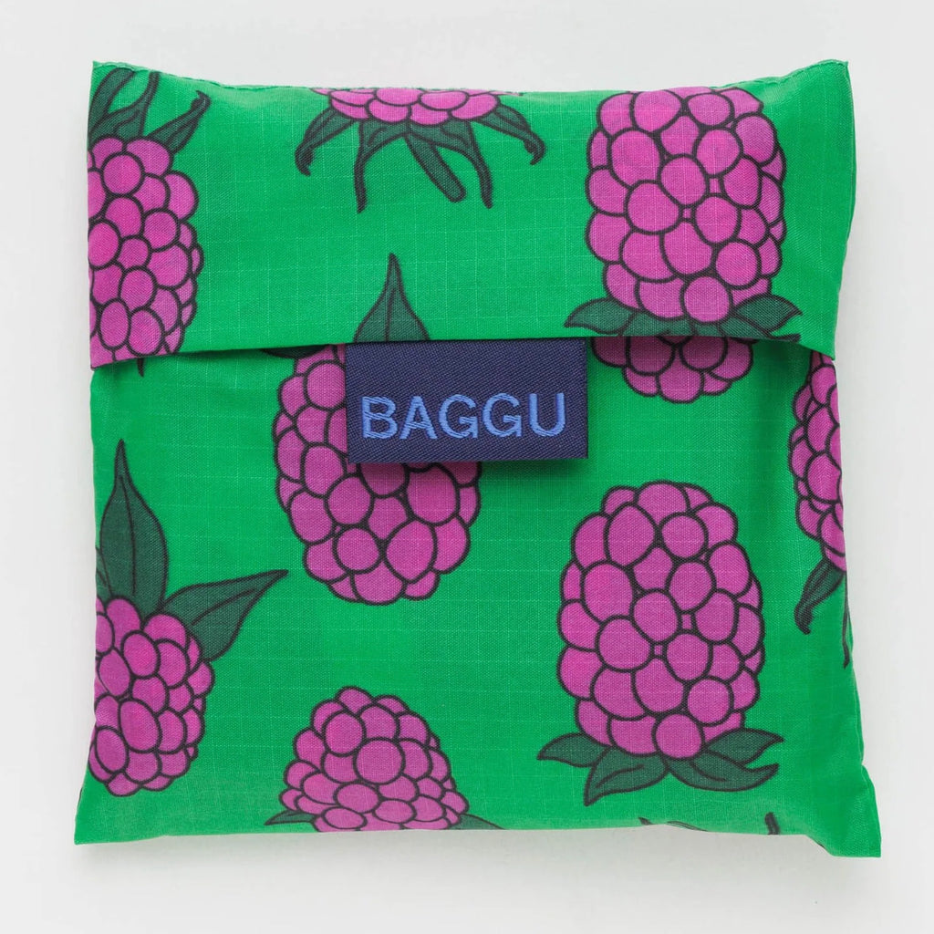 Standard Baggu Green Raspberry folded.