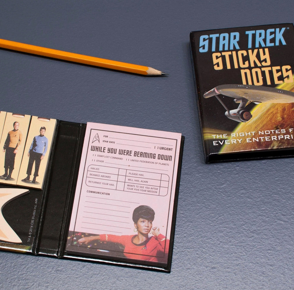 Star Trek Sticky Notes on surface.